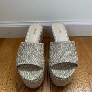 Larroude gold miso platform sandals. Never worn, perfect condition.